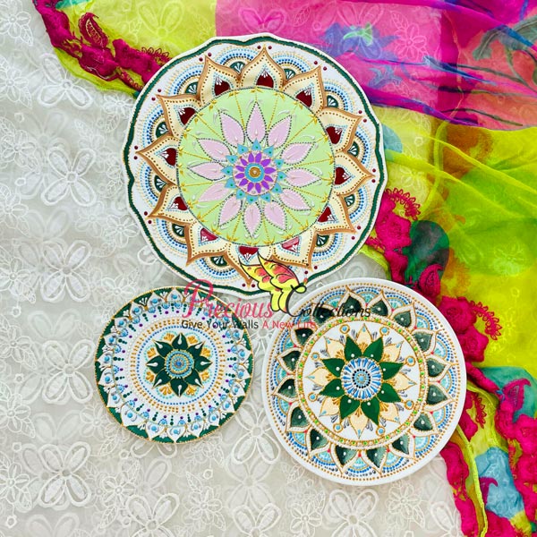 Turkish Theme Texture Hand Painting on Ceramic plates