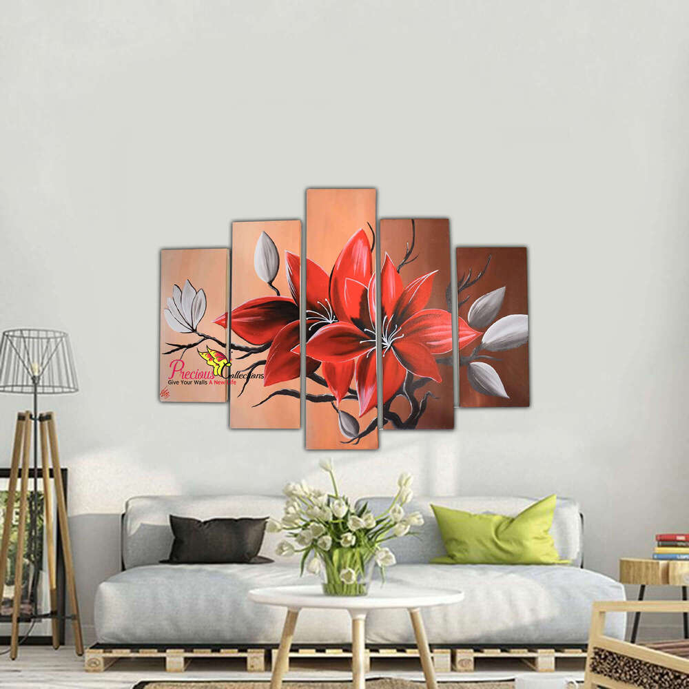 Acrylic Flower Hand Painting (30 Inch by 50 Inch)